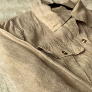 Chico’s metallic gold linen jacket